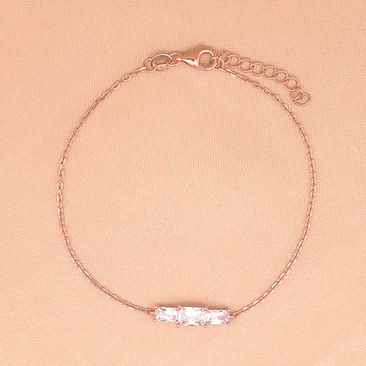 Dazzling Trio Bracelet (Pure Silver) - Rose Gold