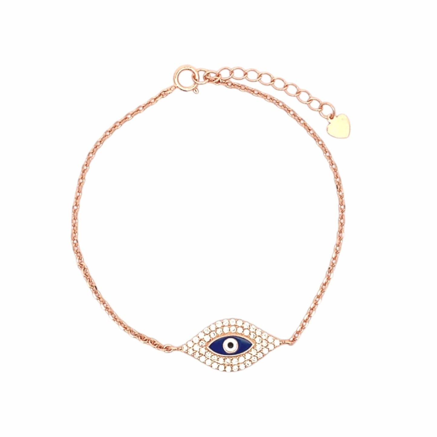 Big Evil Eye Bracelet (Pure Silver) - Rose Gold