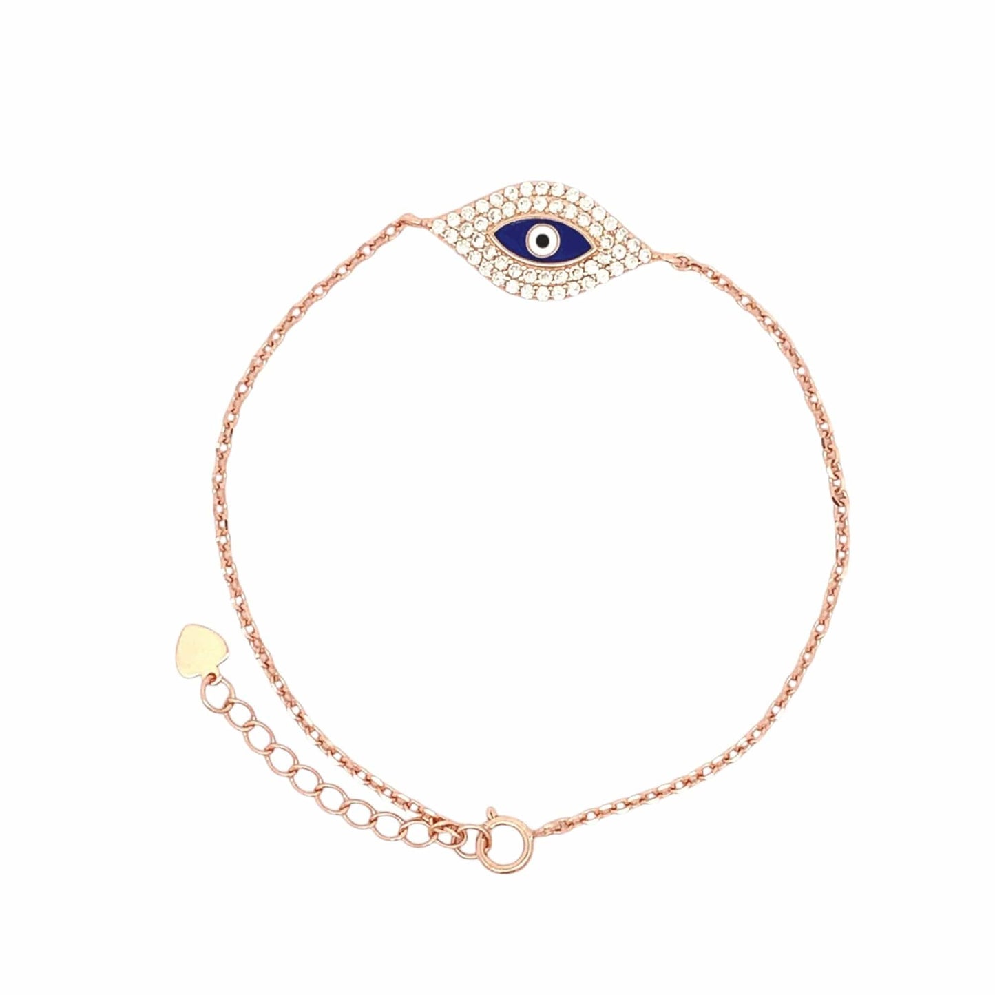 Big Evil Eye Bracelet (Pure Silver) - Rose Gold