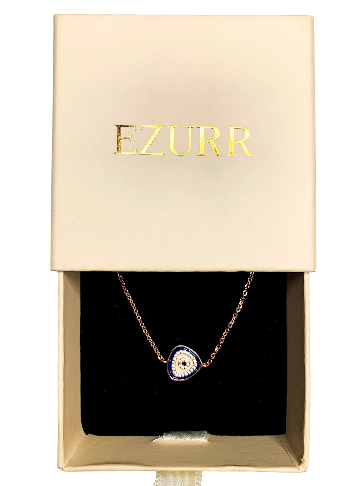 Cobalt Blue Zircon Evil Eye Bracelet (Pure Silver) - Rose Gold