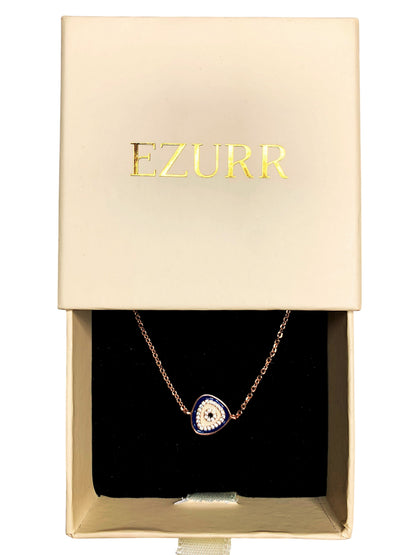 Cobalt Blue Zircon Evil Eye Bracelet (Pure Silver) - Rose Gold