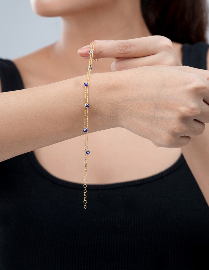 Double Layered Mini Evil Eye Bracelet