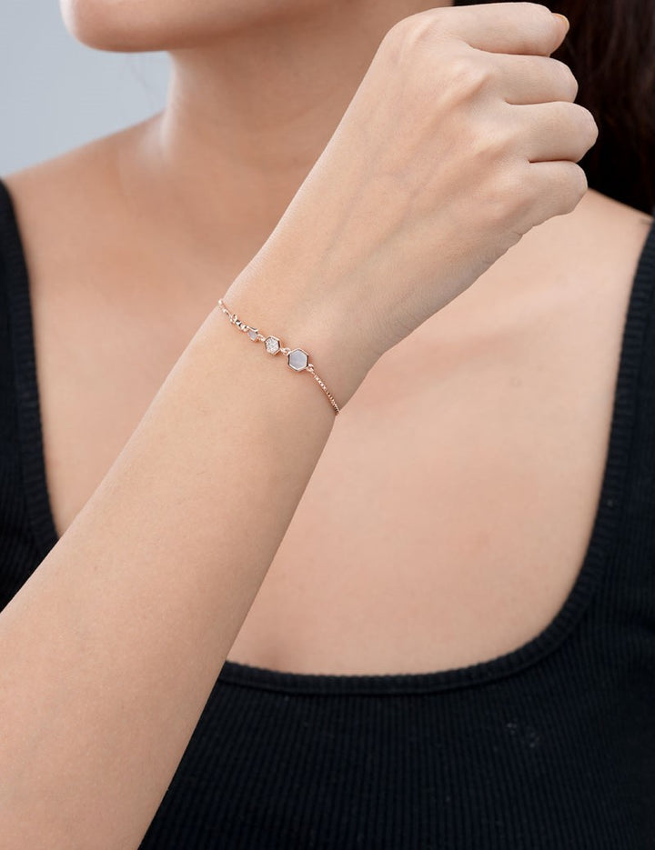 Hexagon Bracelet Rose Gold