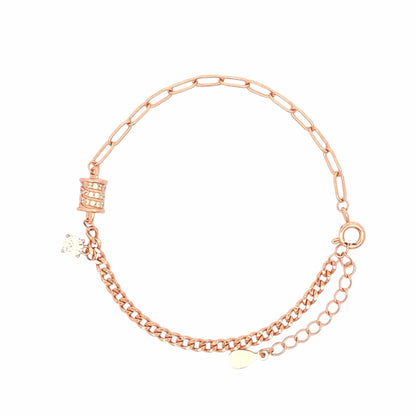 Roll of Elegance Bracelet (Pure Silver) - Rose Gold