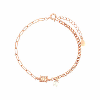 Roll of Elegance Bracelet (Pure Silver) - Rose Gold