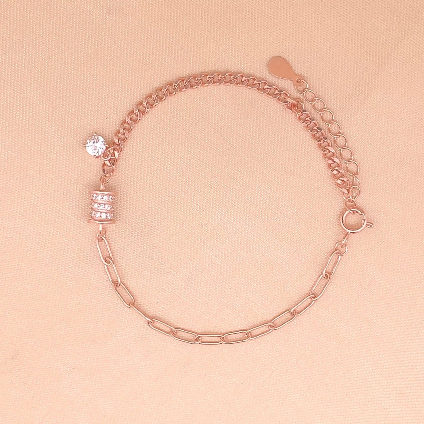 Roll of Elegance Bracelet (Pure Silver) - Rose Gold