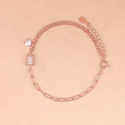 Roll of Elegance Bracelet (Pure Silver) - Rose Gold