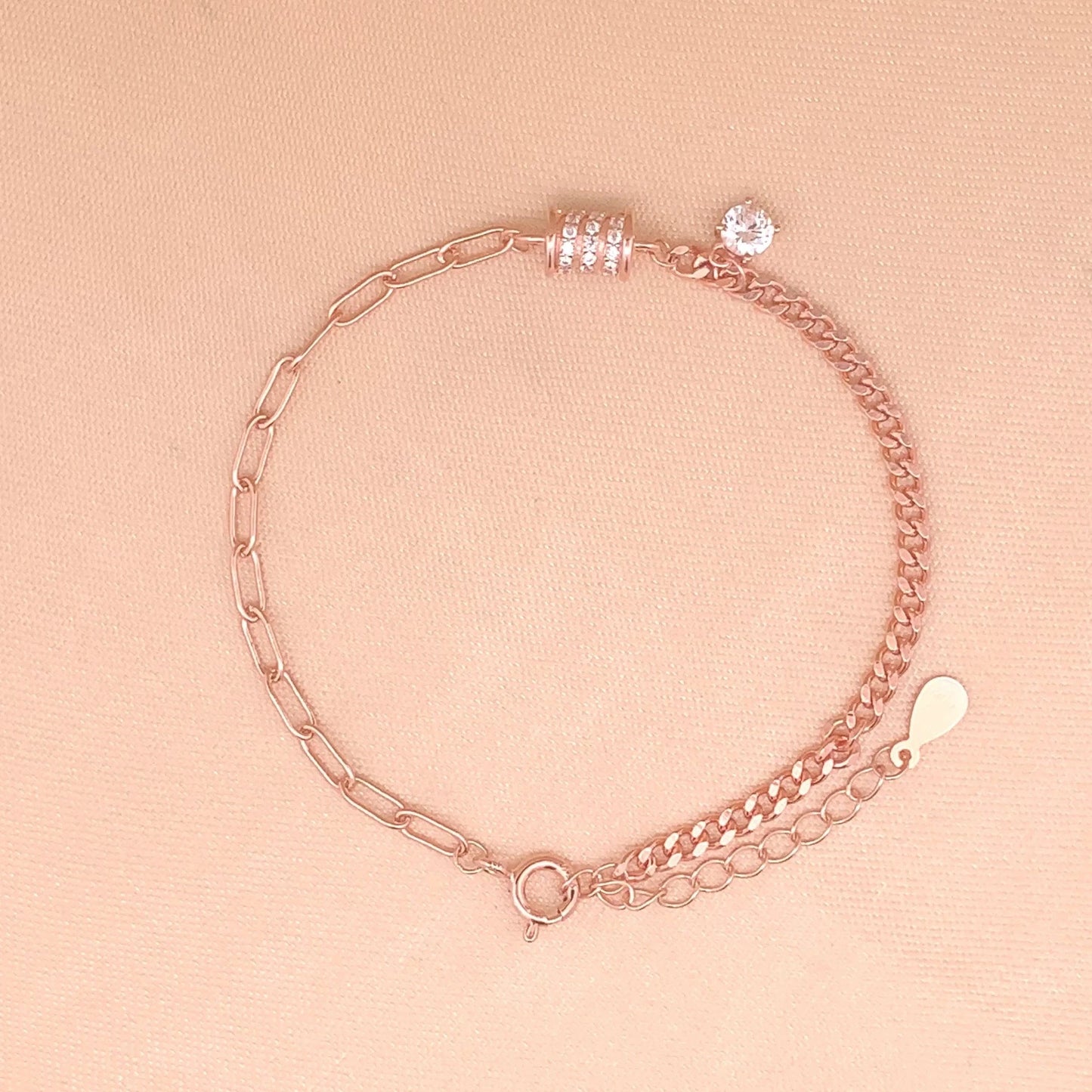 Roll of Elegance Bracelet (Pure Silver) - Rose Gold