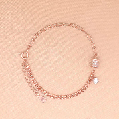 Roll of Elegance Bracelet (Pure Silver) - Rose Gold