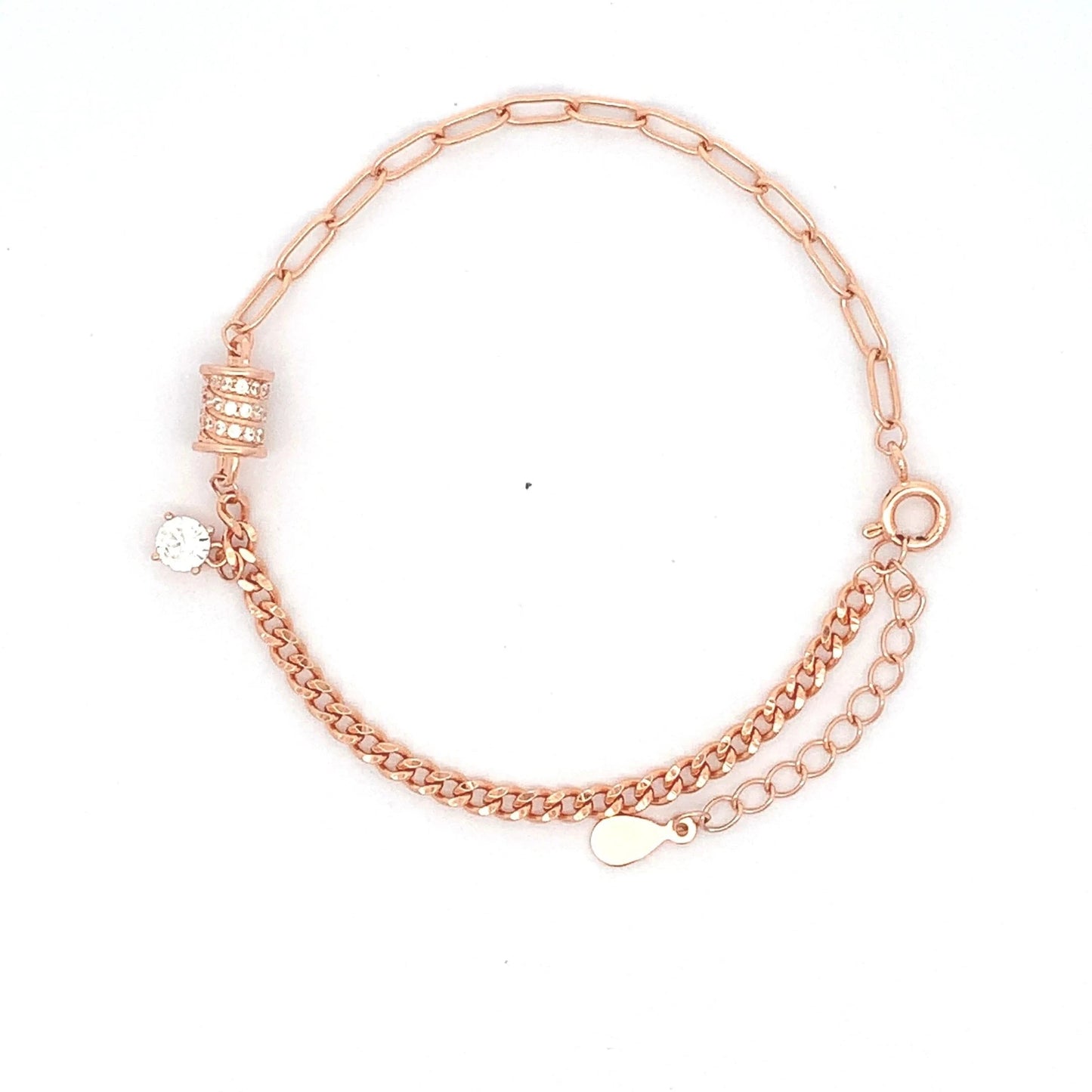 Roll of Elegance Bracelet (Pure Silver) - Rose Gold