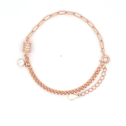 Roll of Elegance Bracelet (Pure Silver) - Rose Gold