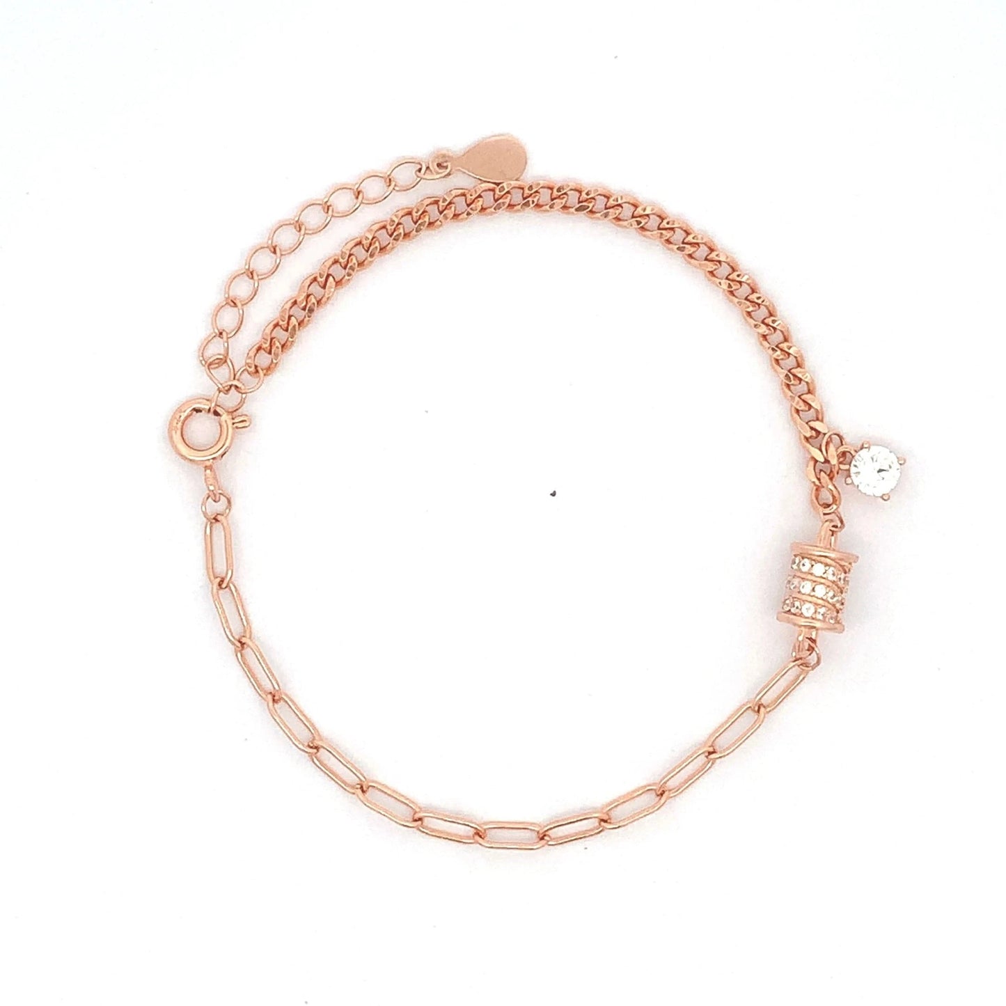 Roll of Elegance Bracelet (Pure Silver) - Rose Gold
