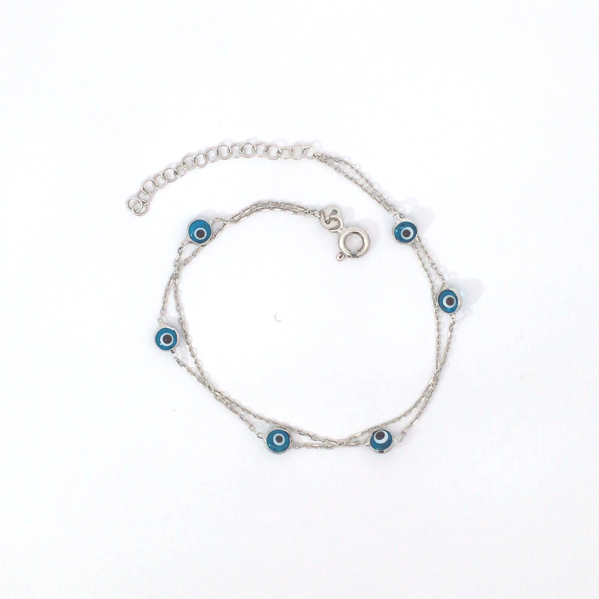 Double Layer Evil Eye Bracelet