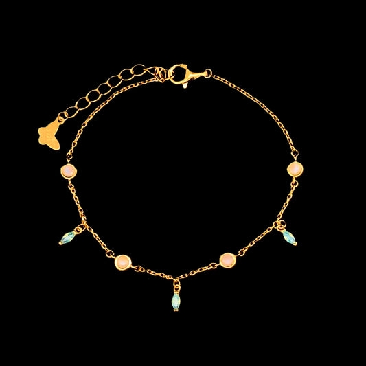 Crystal Beads Bracelet Gold