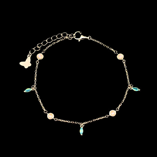 Crystal Beads Bracelet Silver