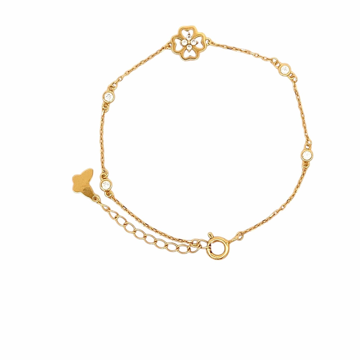 Quatrefoil Heart Petal Bracelet (Pure Silver) - Gold
