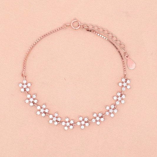 Radiant Bloom Bracelet (Pure Silver) - Rose Gold