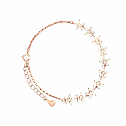 Radiant Bloom Bracelet (Pure Silver) - Rose Gold
