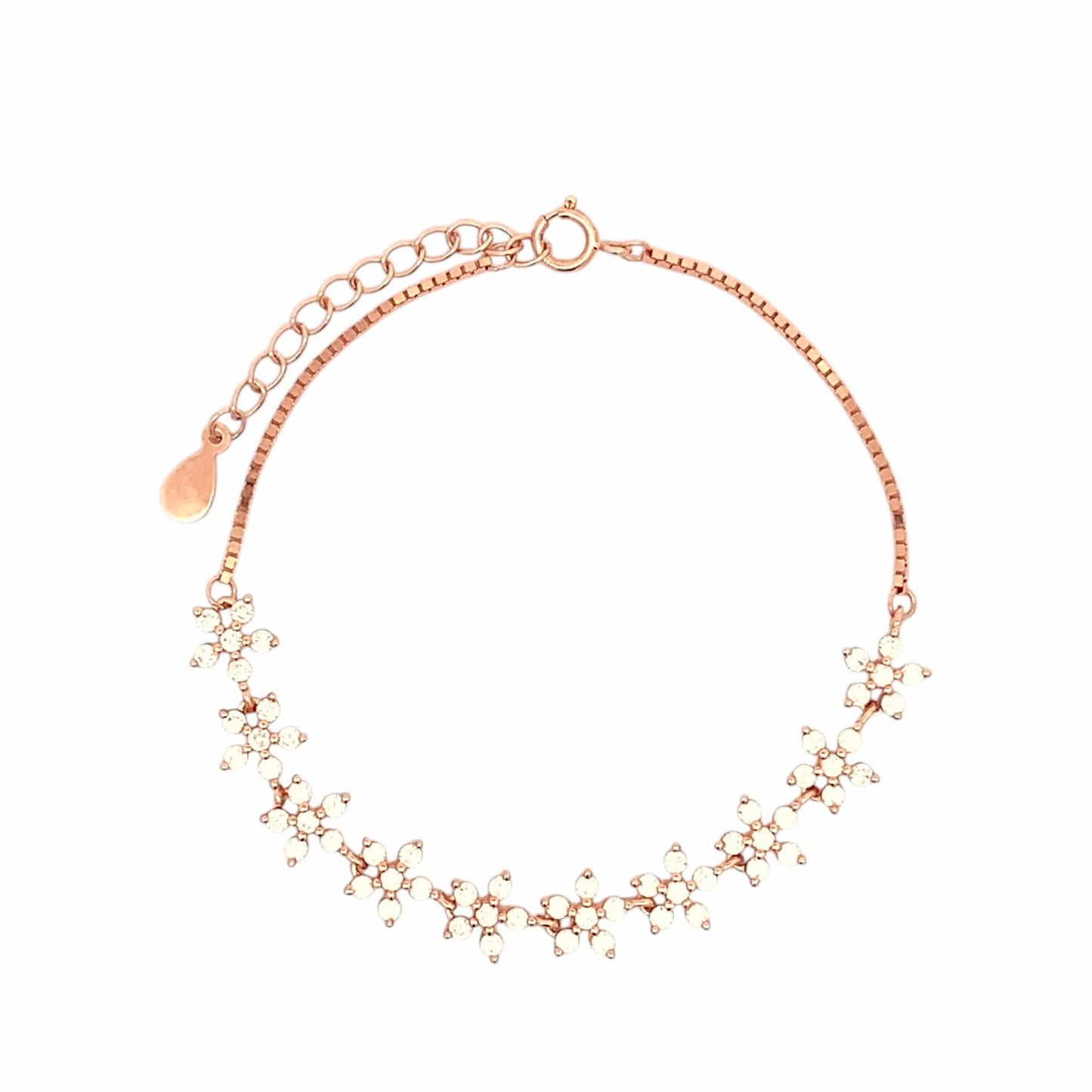 Radiant Bloom Bracelet (Pure Silver) - Rose Gold