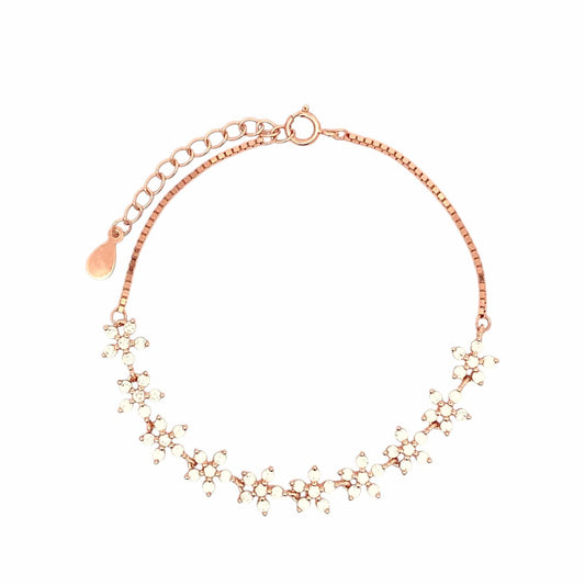 Radiant Bloom Bracelet (Pure Silver) - Rose Gold