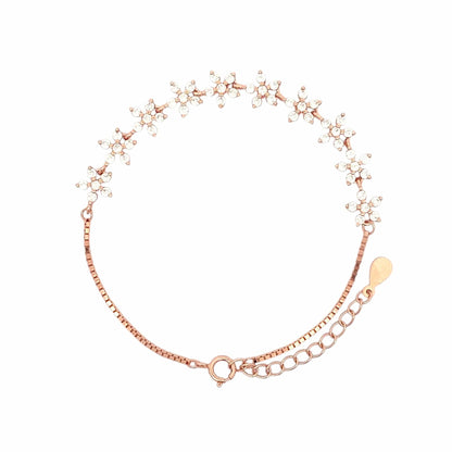 Radiant Bloom Bracelet (Pure Silver) - Rose Gold