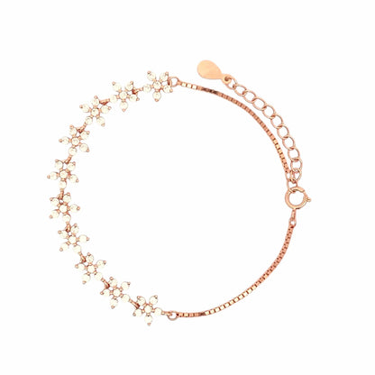 Radiant Bloom Bracelet (Pure Silver) - Rose Gold