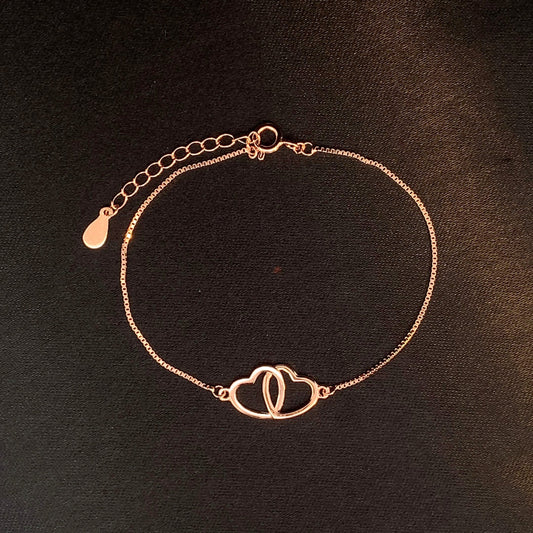Heart Duo Bracelet Rose Gold