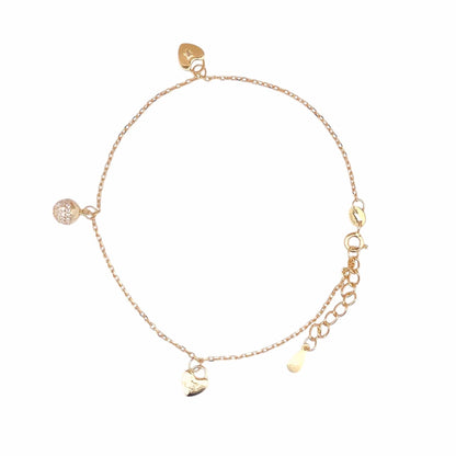 Zircon Ball of Love Bracelet (Pure Silver) - Gold