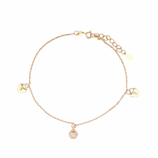 Zircon Ball of Love Bracelet (Pure Silver) - Gold