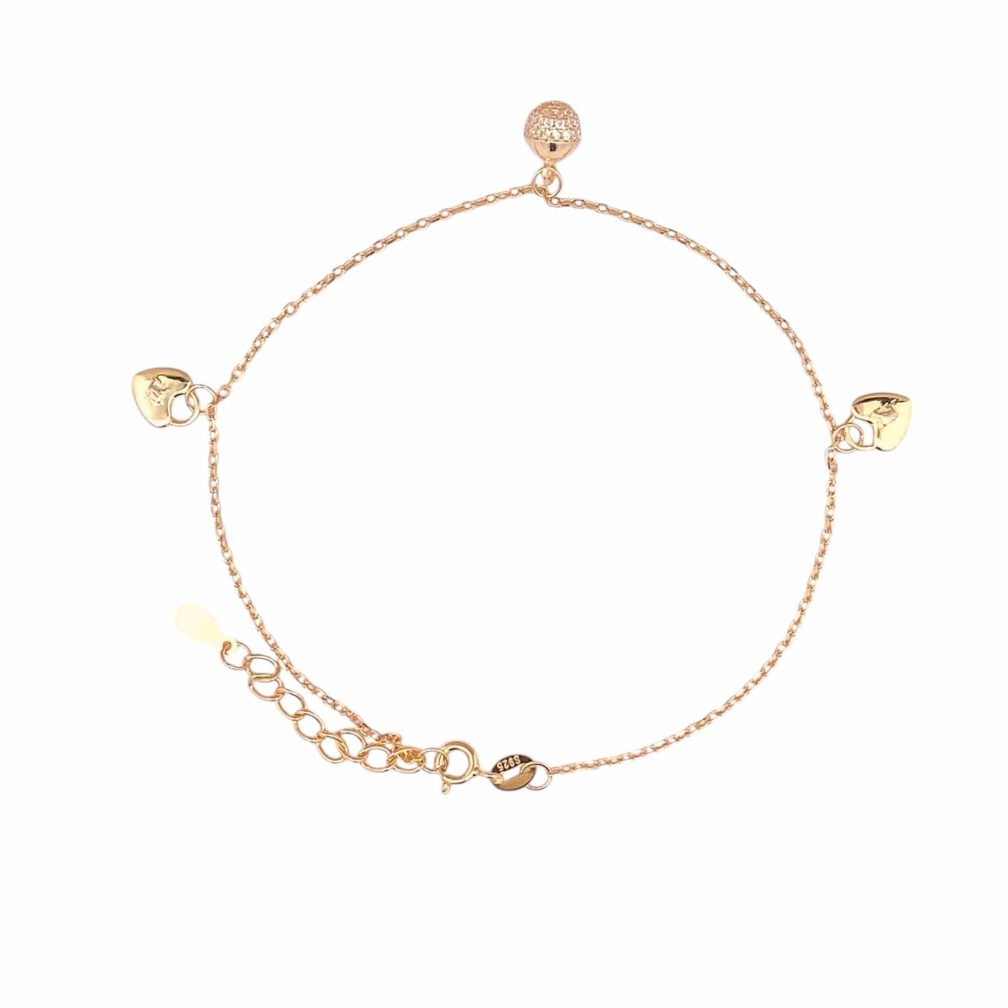 Zircon Ball of Love Bracelet (Pure Silver) - Gold
