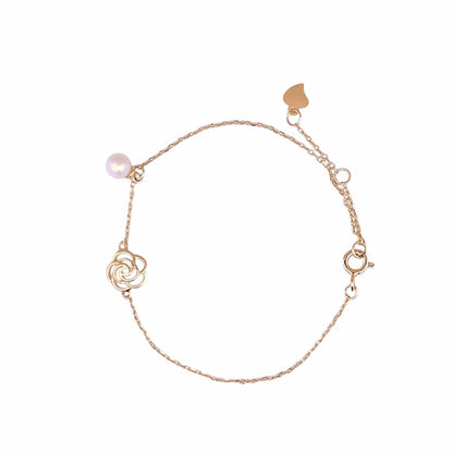 Pearl Rose Elegance Bracelet (Pure Silver) - Gold