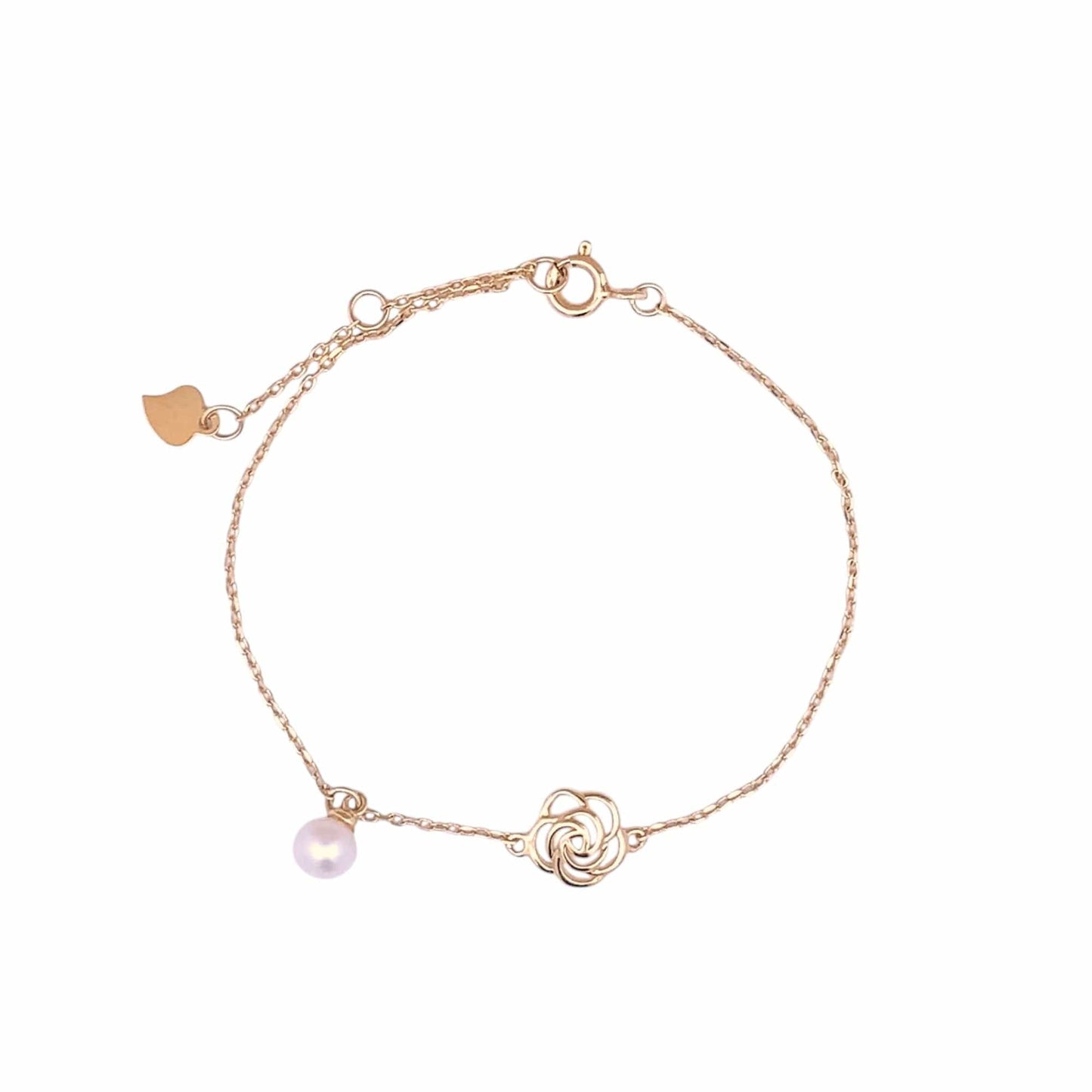 Pearl Rose Elegance Bracelet (Pure Silver) - Gold