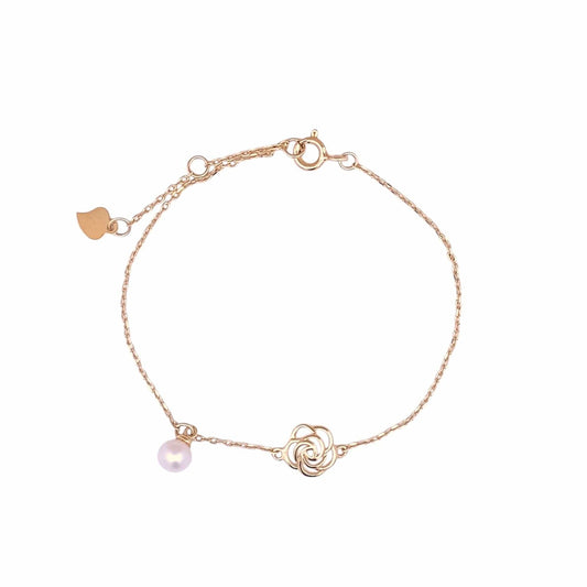 Pearl Rose Elegance Bracelet (Pure Silver) - Gold