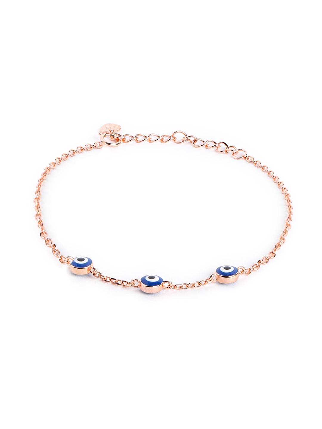 Trio Evil Eye Bracelet (Pure Silver) - Rose Gold