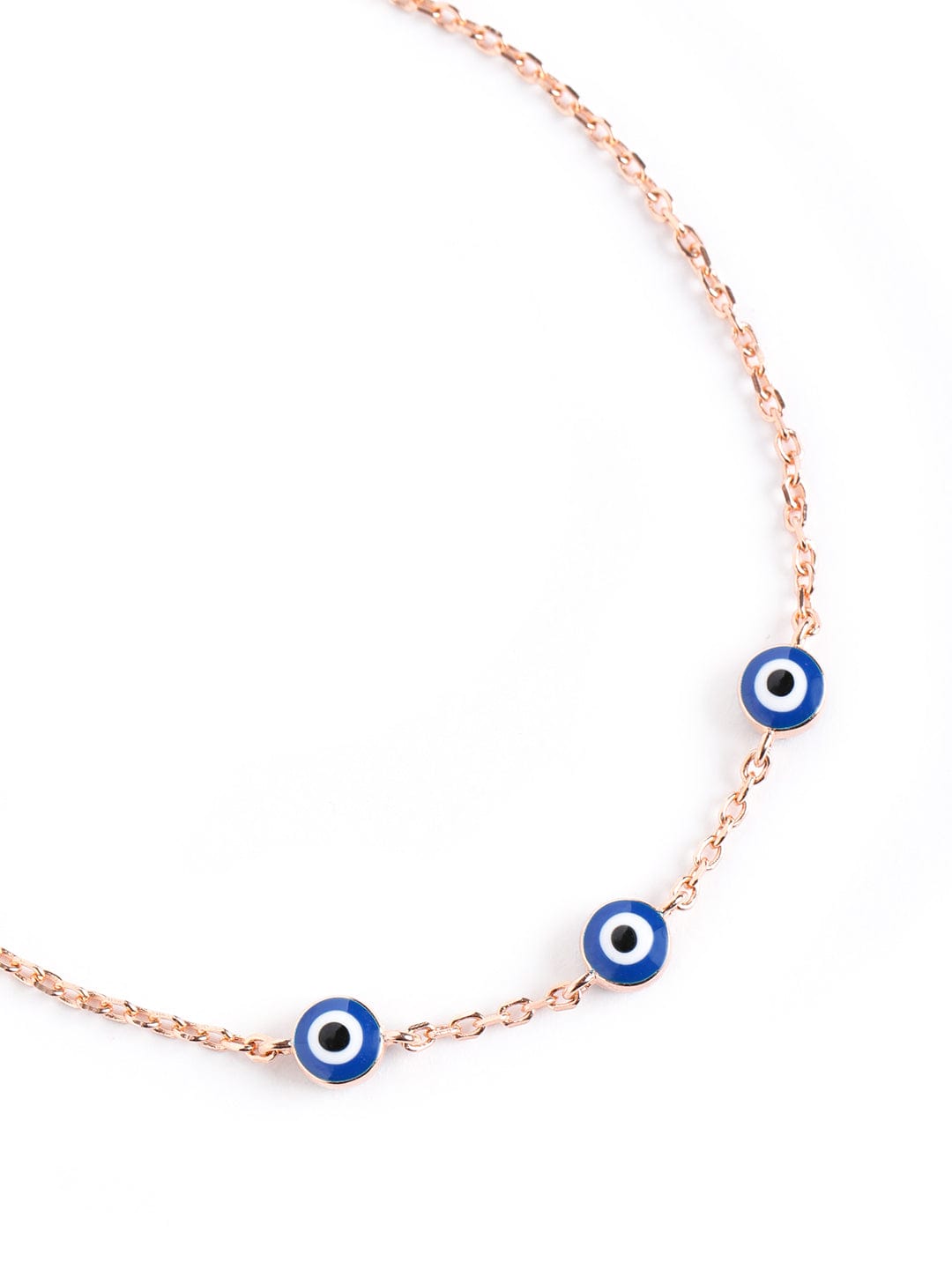 Trio Evil Eye Bracelet (Pure Silver) - Rose Gold