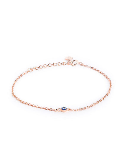 Tiny Evil Eye Bracelet (Pure Silver) - Rose Gold