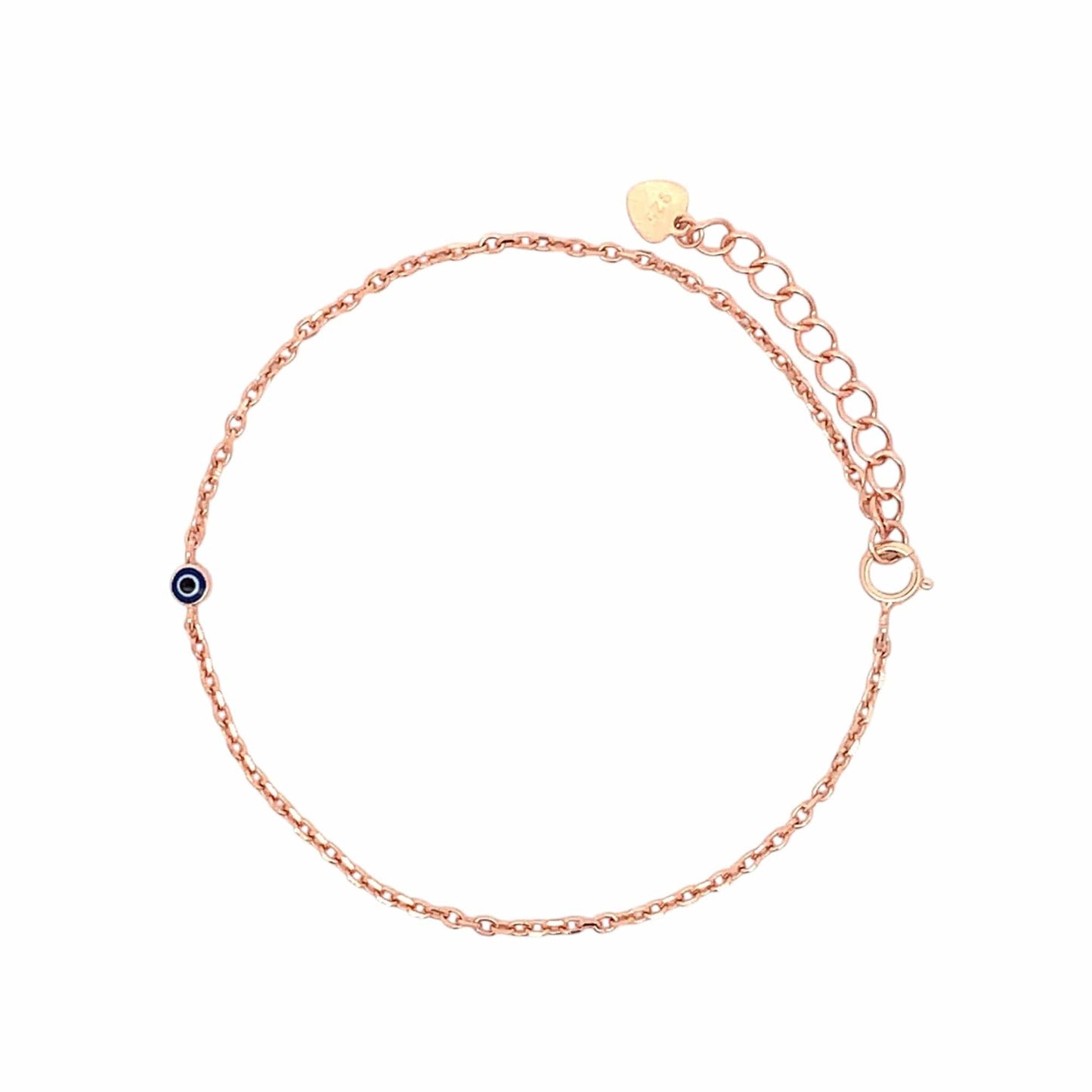 Tiny Evil Eye Bracelet (Pure Silver) - Rose Gold