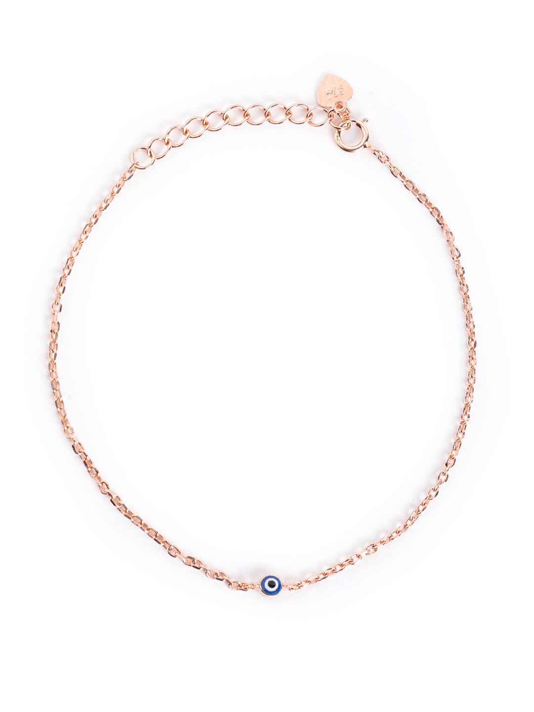 Tiny Evil Eye Bracelet (Pure Silver) - Rose Gold