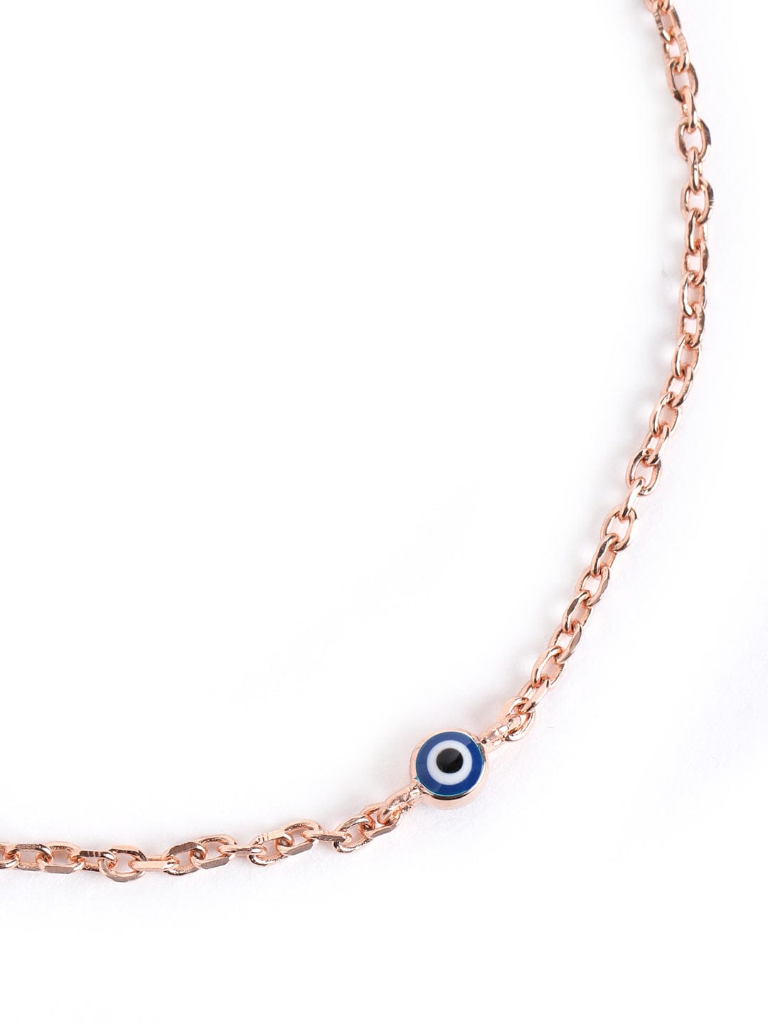 Tiny Evil Eye Bracelet (Pure Silver) - Rose Gold