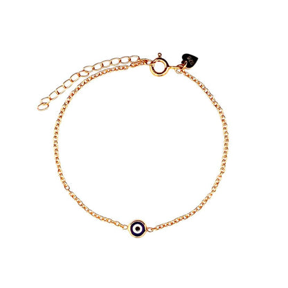 Tiny Evil Eye Bracelet (Pure Silver) - Rose Gold