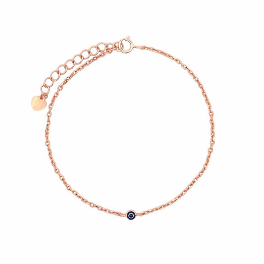 Tiny Evil Eye Bracelet (Pure Silver) - Rose Gold
