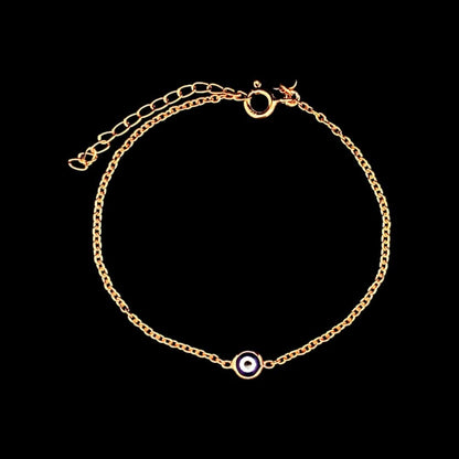 Tiny Evil Eye Bracelet (Pure Silver) - Rose Gold