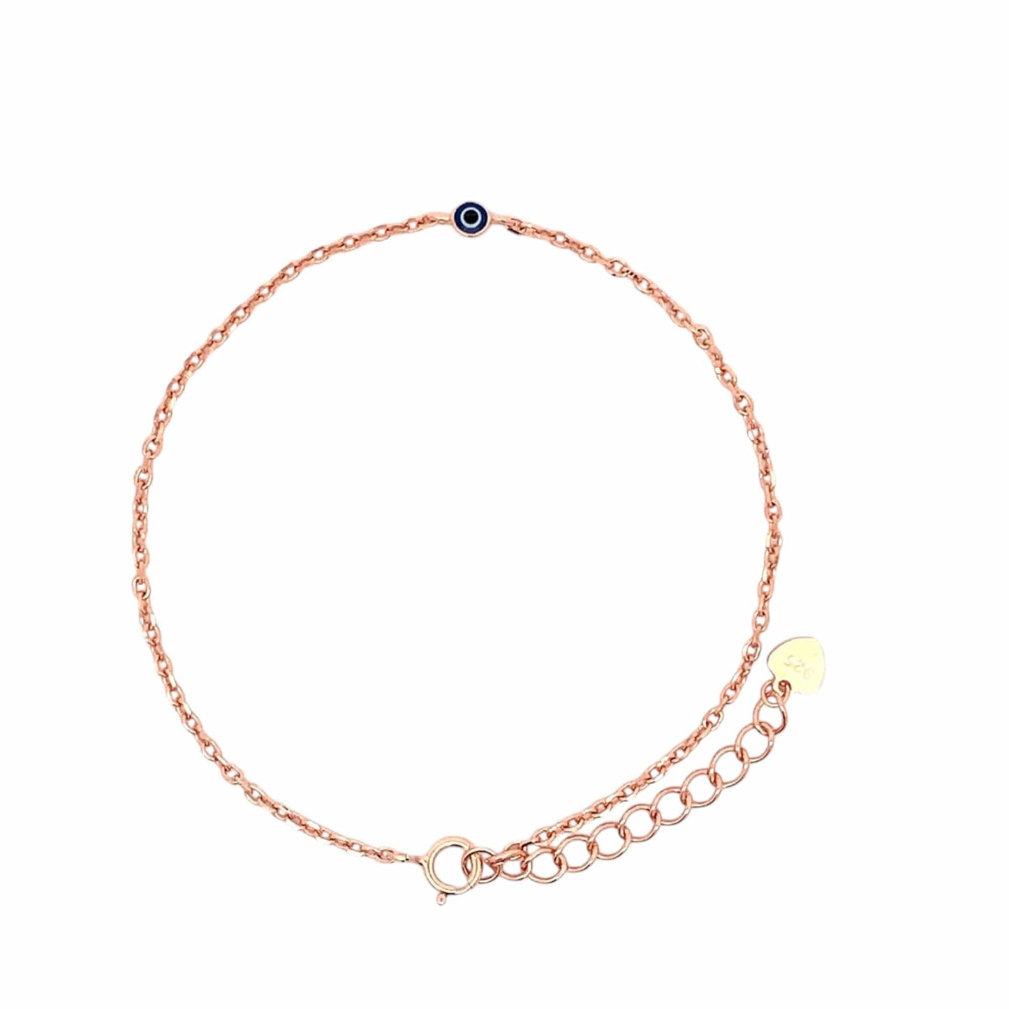 Tiny Evil Eye Bracelet (Pure Silver) - Rose Gold