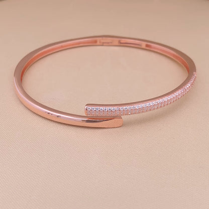 Zirconia Cuff Bracelet Rose Gold