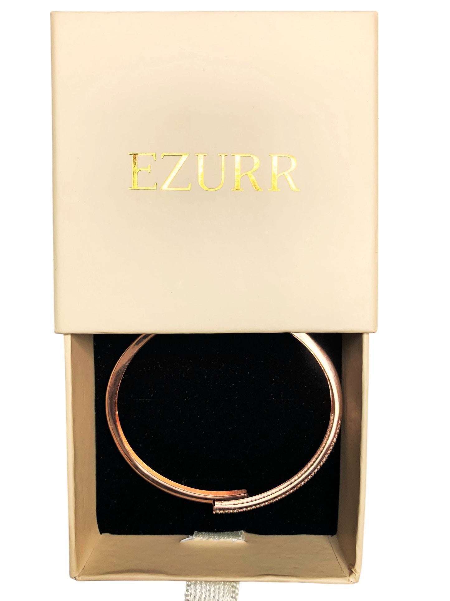 Zirconia Cuff Bracelet (Pure Silver) - Rose Gold
