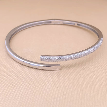 Zirconia Cuff Bracelet Silver