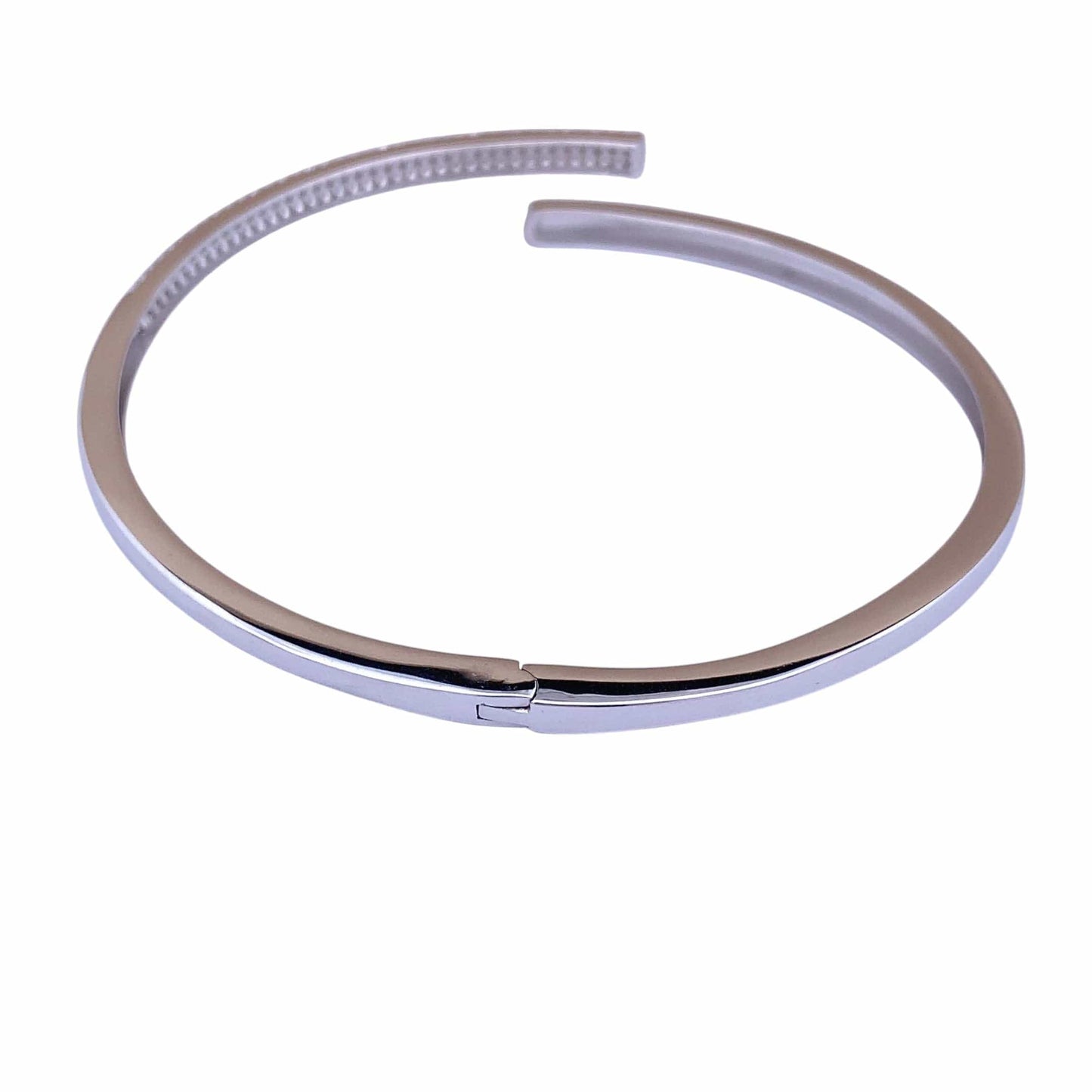 Zirconia Cuff Bracelet (Pure Silver) - Silver