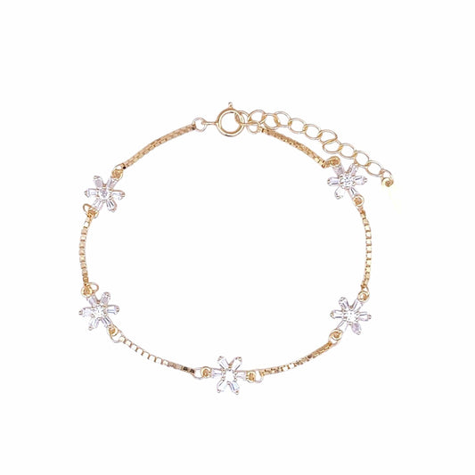 Baguette Bloom Bracelet (Pure Silver) - Gold