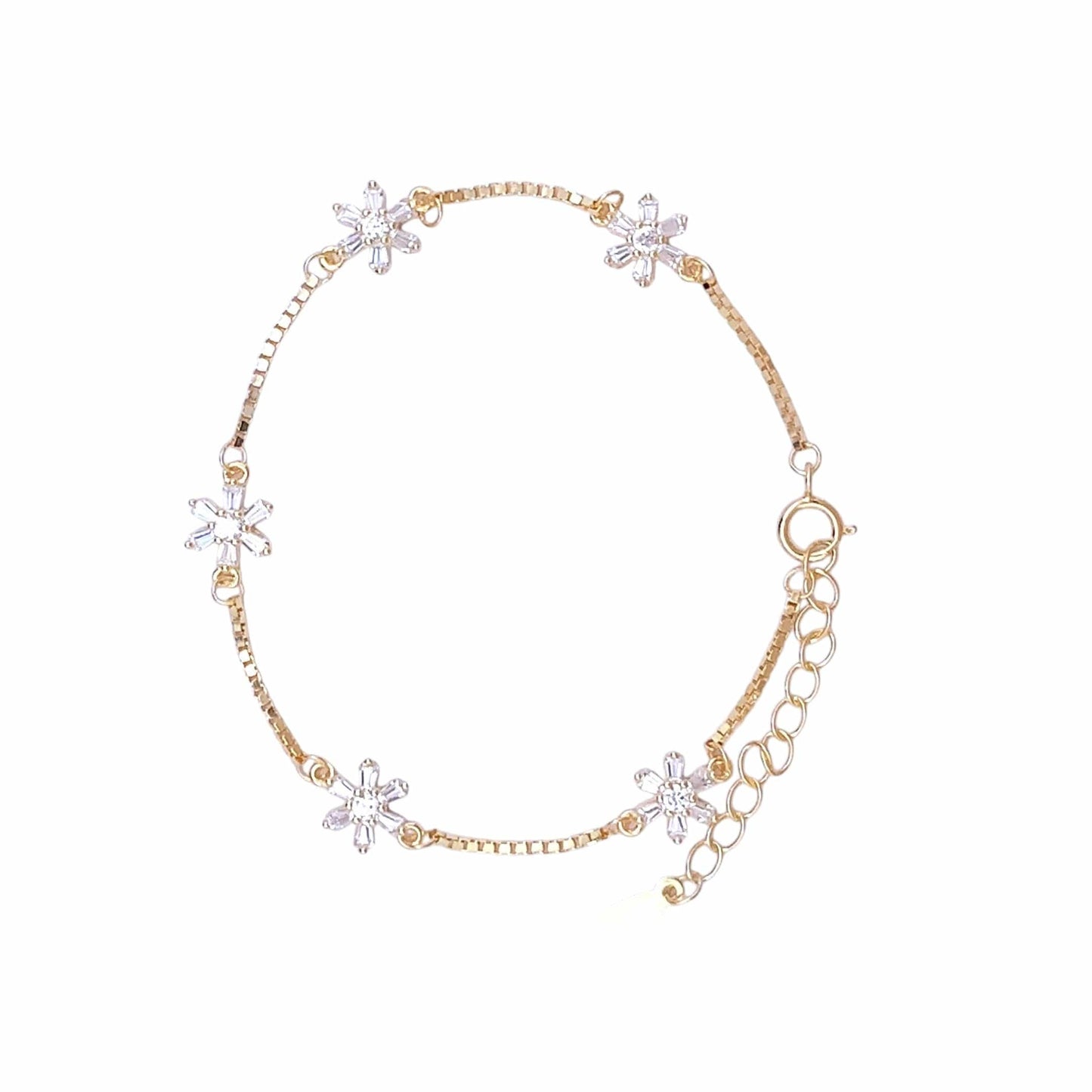 Baguette Bloom Bracelet (Pure Silver) - Gold