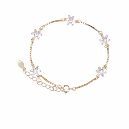 Baguette Bloom Bracelet (Pure Silver) - Gold
